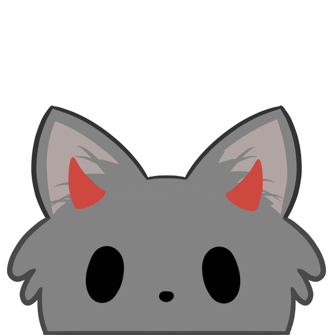 GREY DEVIL KITTY PEEKER