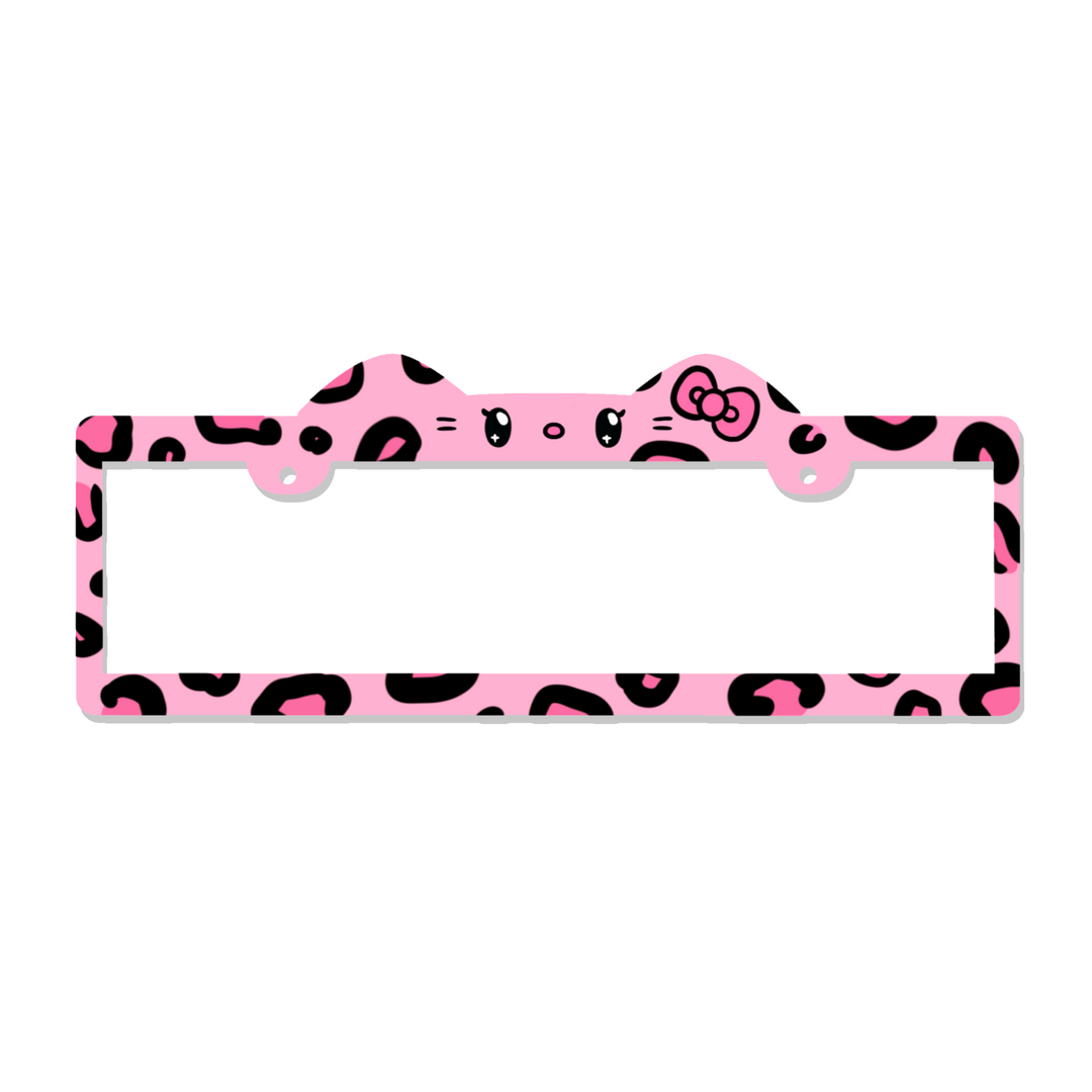 PINK LEOPARD PLATE FRAME