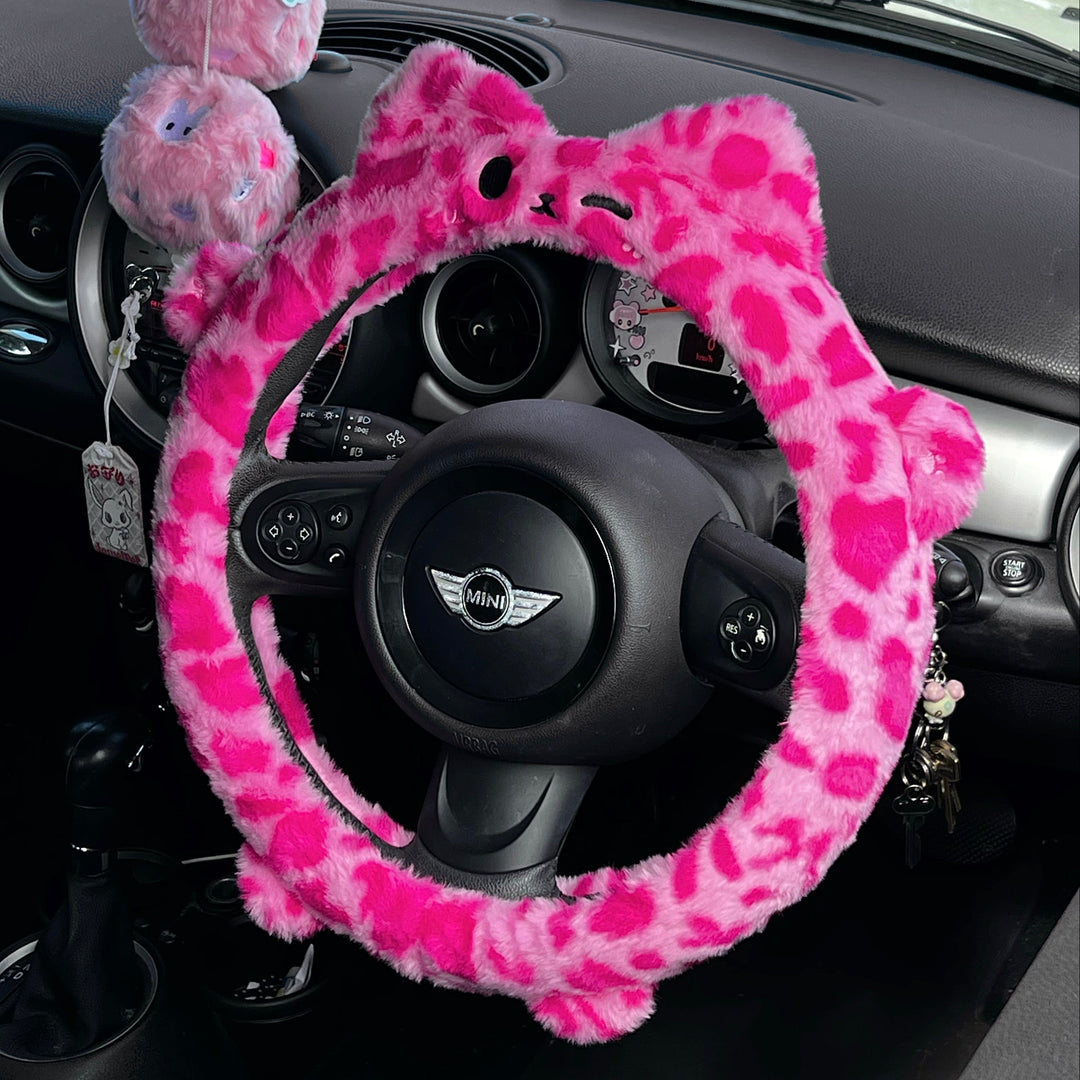 Pink Leopard Steering Wheel Cover (PRE-ORDER)