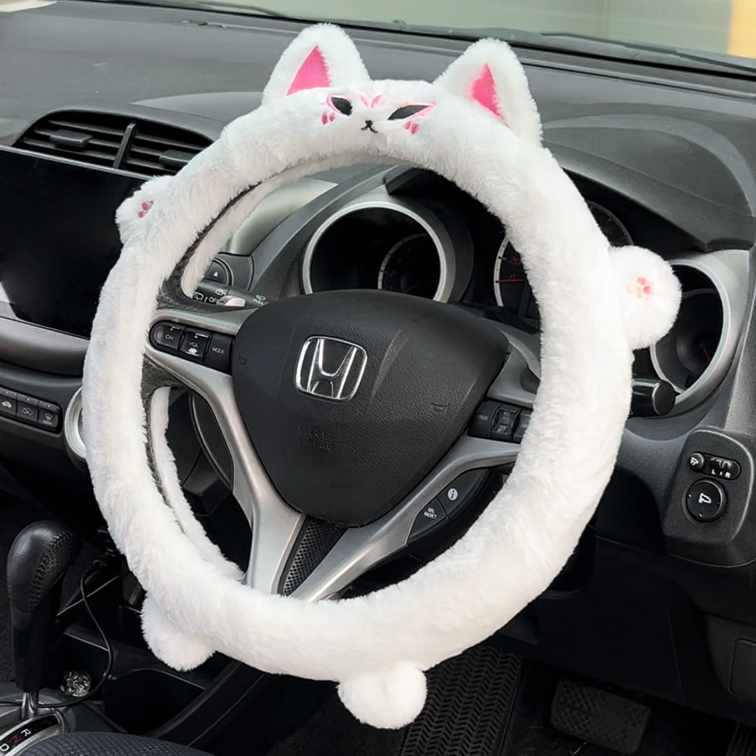 Kitsune Plush Steering Wheel Cover