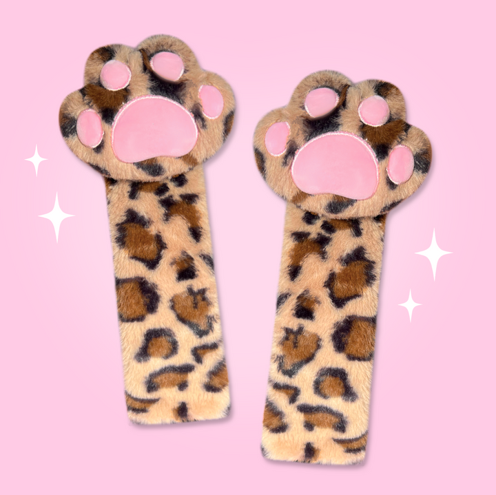 LEOPARD PAW SEATBELT COVER SET