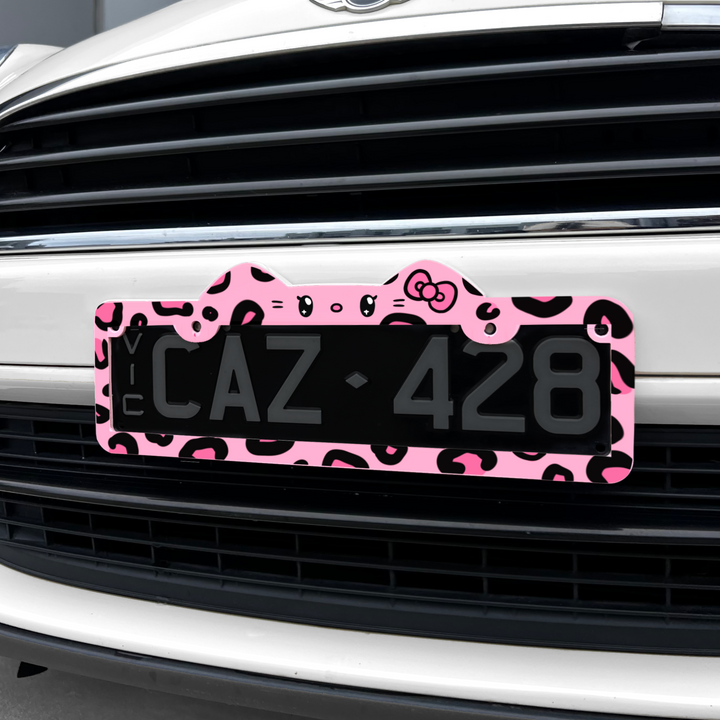 PINK LEOPARD PLATE FRAME