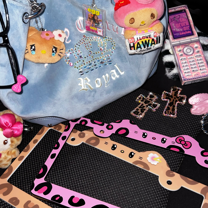 PINK LEOPARD PLATE FRAME