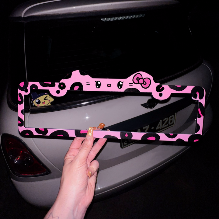 PINK LEOPARD PLATE FRAME
