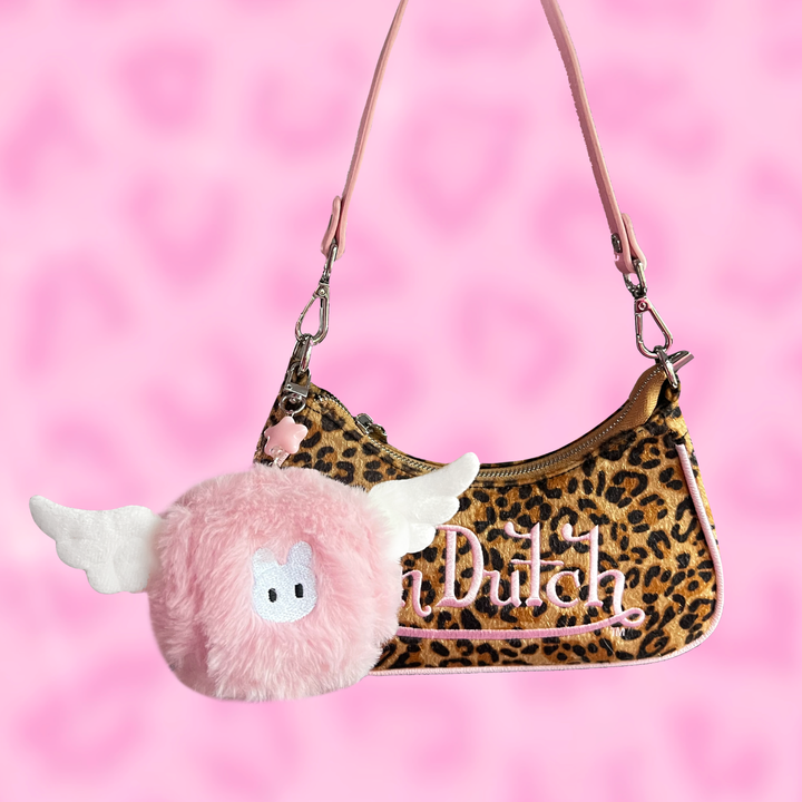 PINK BUNNY ANGEL DICE KEYCHAIN